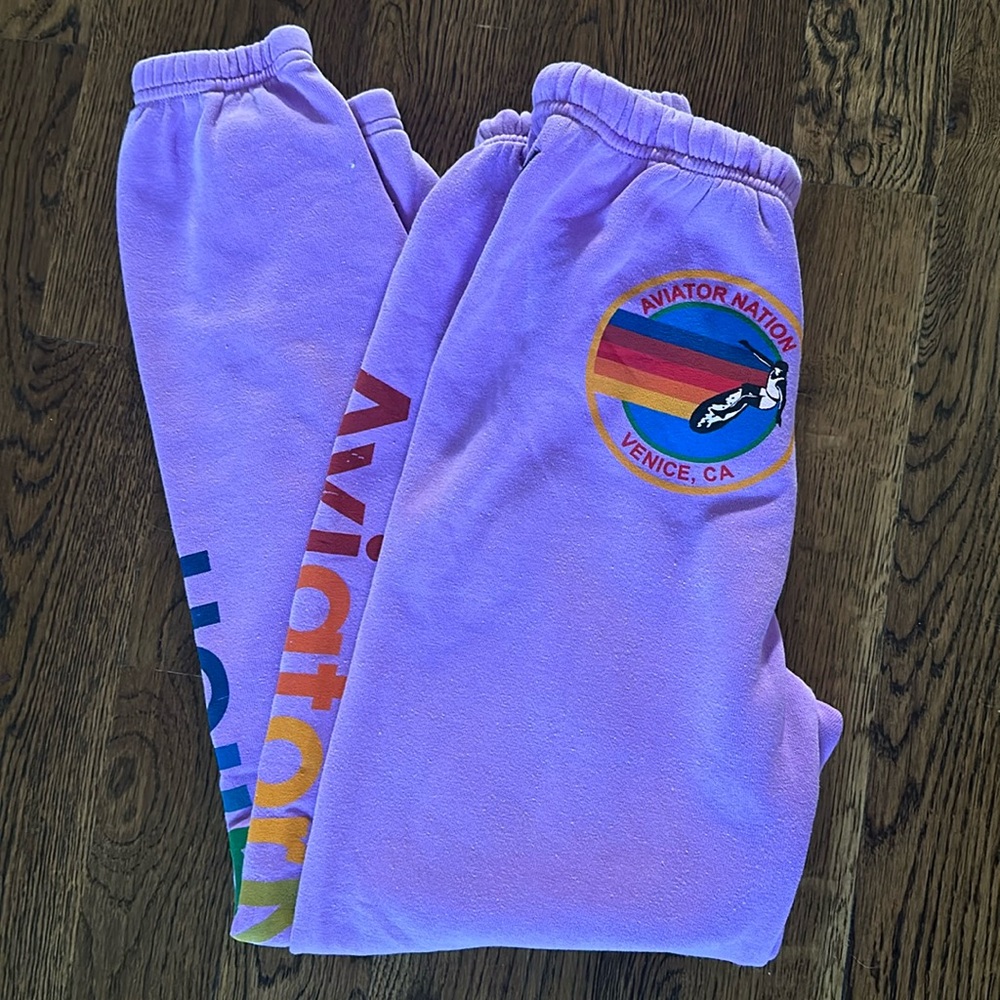 Aviator Nation Purple Sweatpants NWT Small